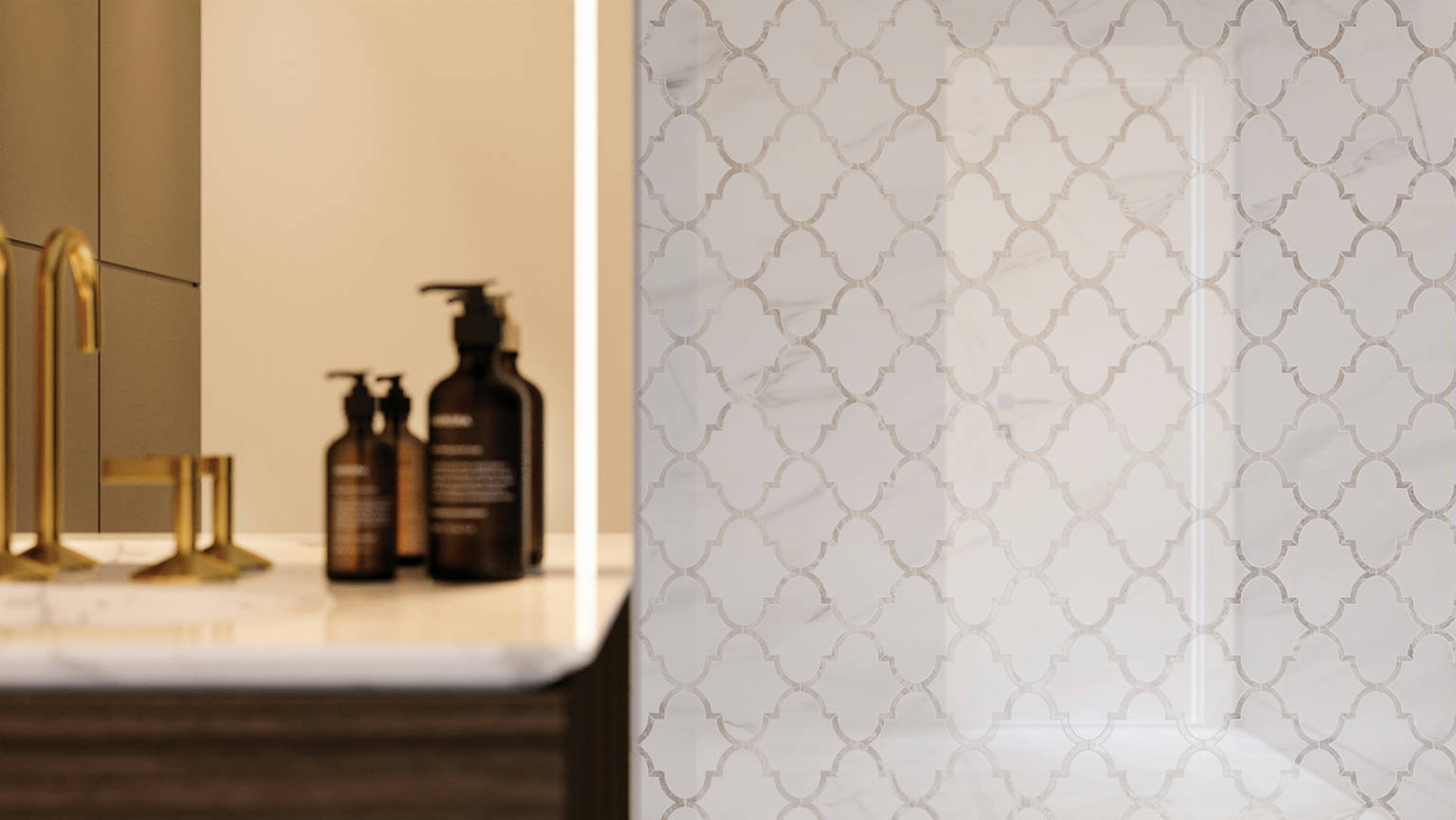 Ardor Infatuation Arabesque Polished Mosaic 3 | Clon Digital Tile Catalog