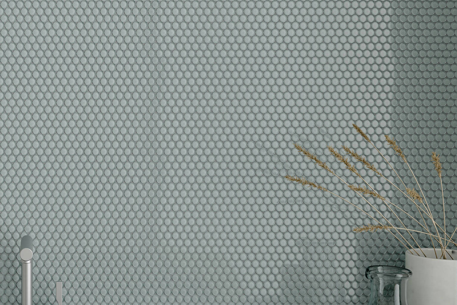 Bliss Element Shadow Penny Round Mosaic | Clon Digital Tile Catalog