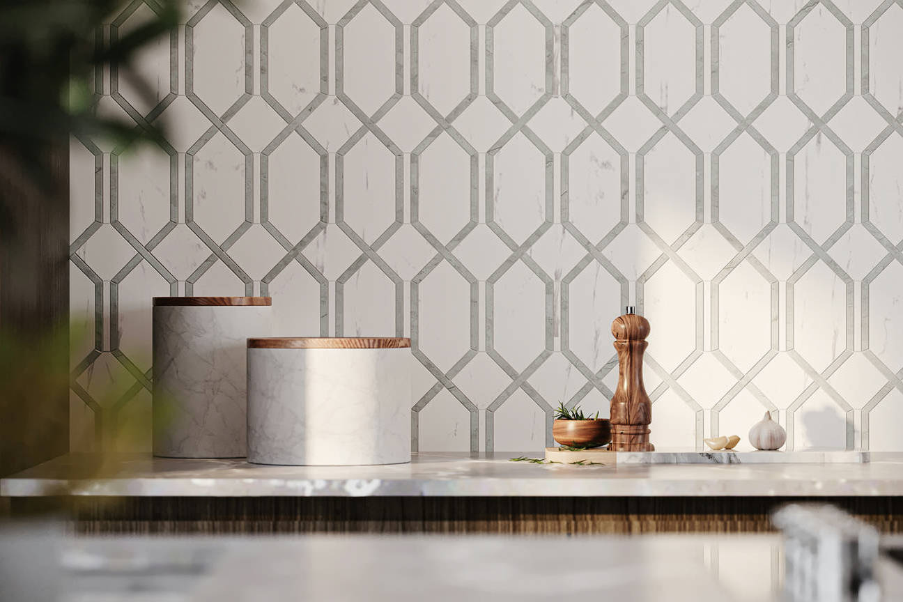 Luxury Statuario Venezia Modella Mosaic 2 | Clon Digital Tile Catalog