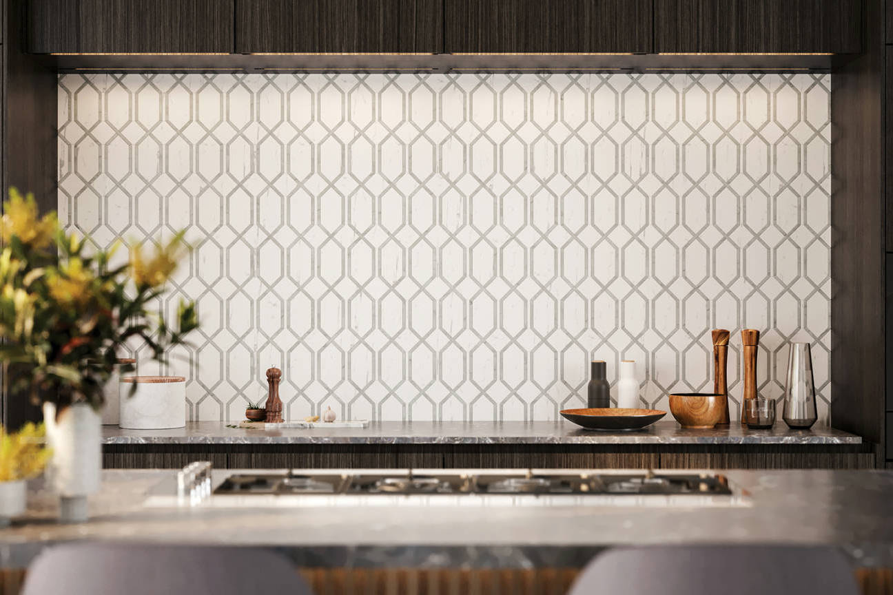 Luxury Statuario Venezia Modella Mosaic | Clon Digital Tile Catalog