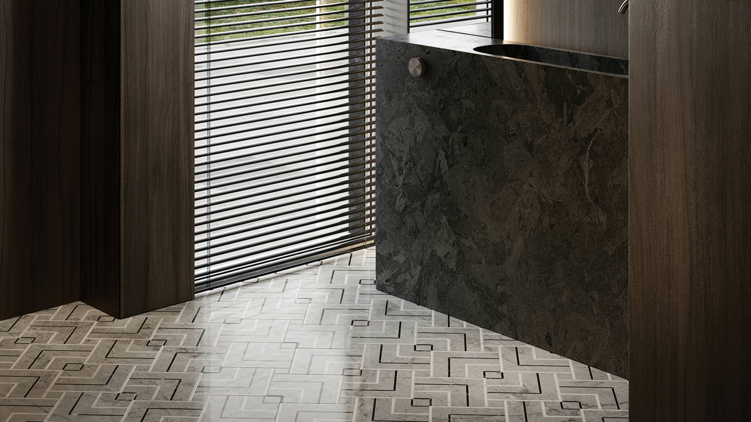 Roma Argento Honed Picco Mosaic | Clon Digital Tile Catalog