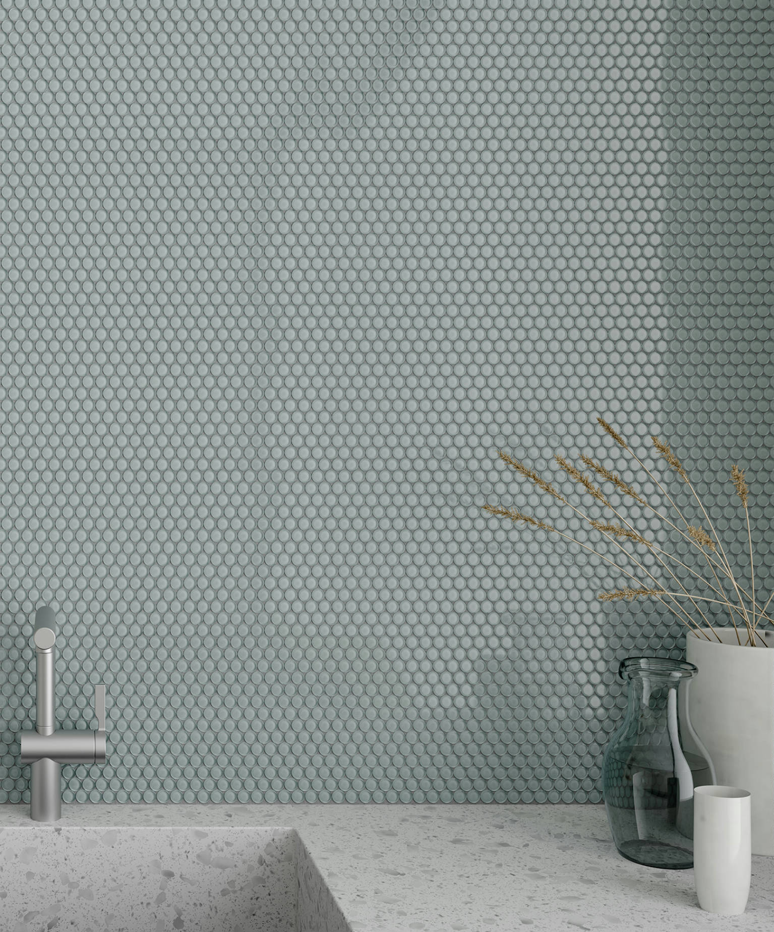 Shadow Penny Round Mosaic | Clon Digital Tile Catalog