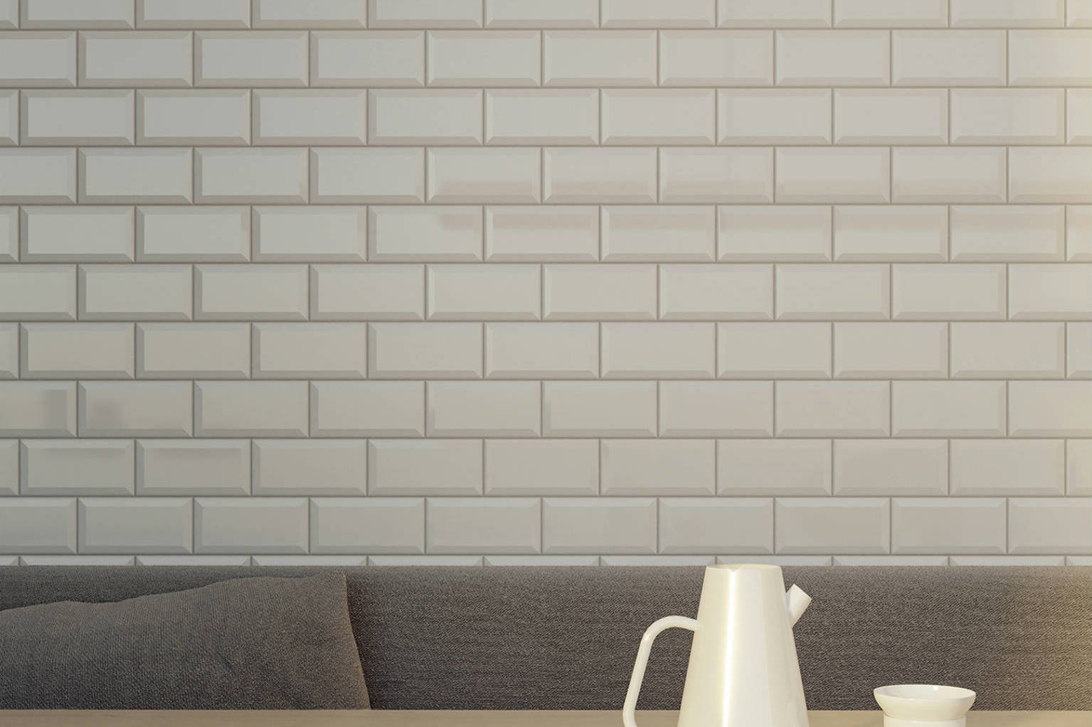 Traditions Canvas White Beveled Glossy 3x6 | Clon Digital Tile Catalog