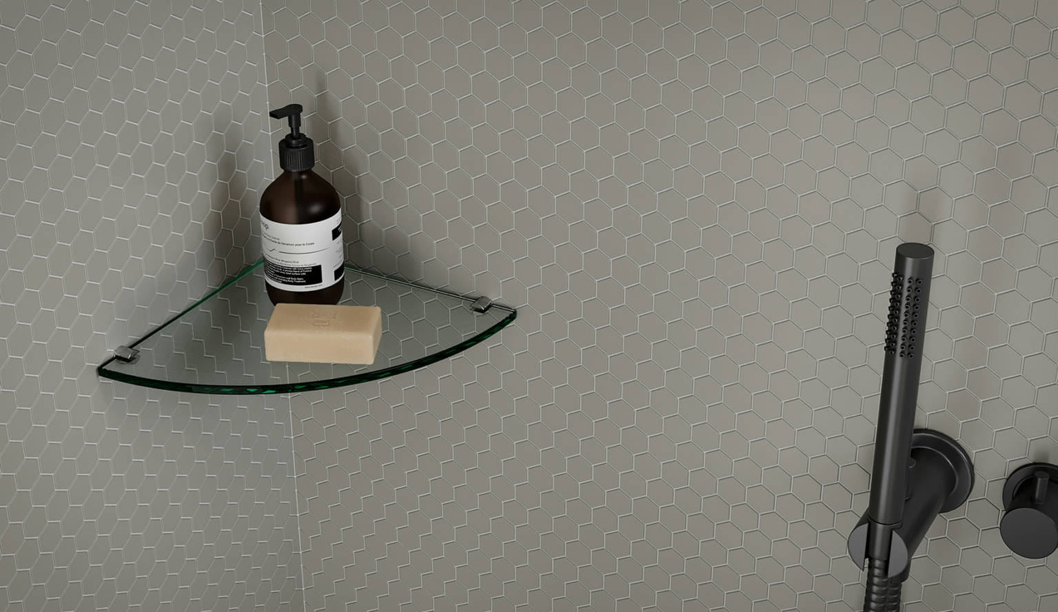 Traditions Taupe Matte 1in Hex Mosaic | Clon Digital Tile Catalog