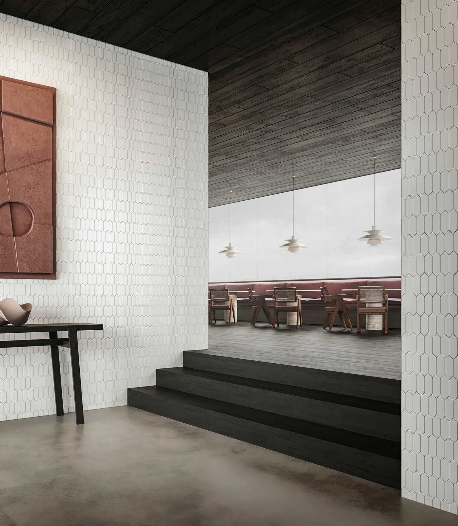 Traditions Vintage Grey Matte 2x5 Picket Mosaic | Clon Digital Tile Catalog