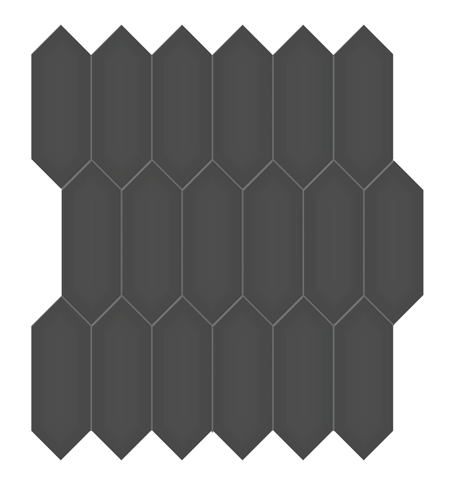 2x5 Retro Black Glossy Picket Mosaic | Clon Digital Tile Catalog