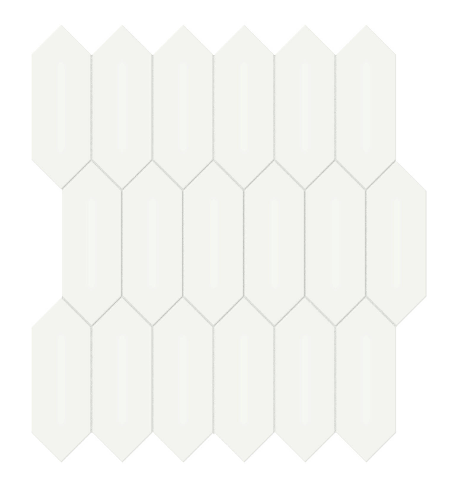 2x5 White Matte Picket Mosaic | Clon Digital Tile Catalog