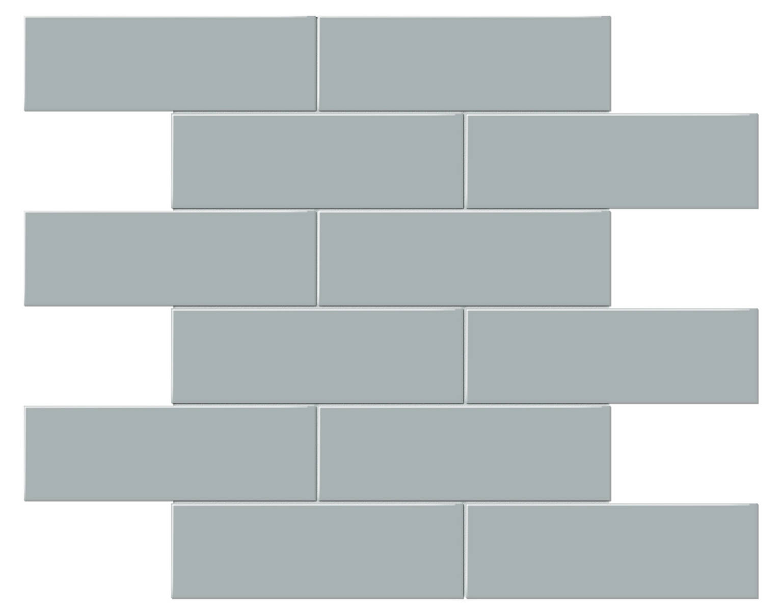 2x6 Cloud Blue Matte Brick Mosaic | Clon Digital Tile Catalog