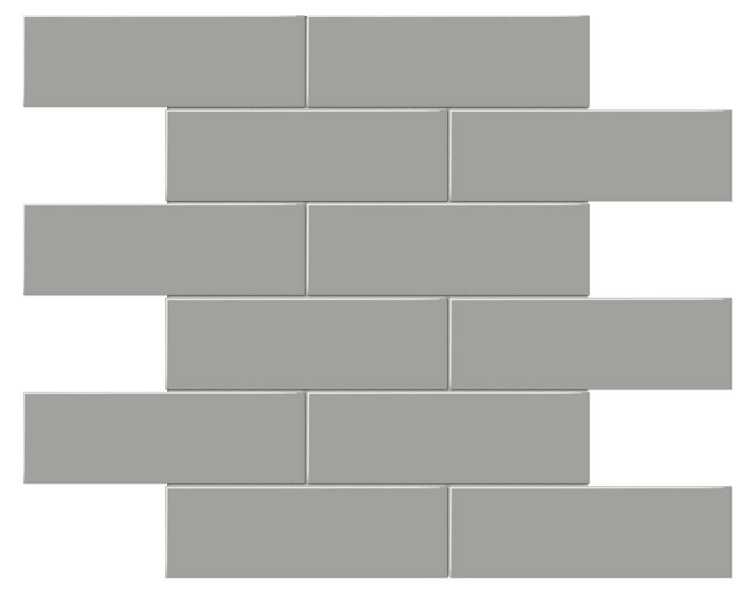 2x6 Taupe Matte Brick Mosaic | Clon Digital Tile Catalog