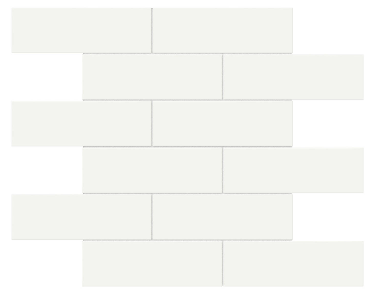 2x6 White Glossy Brick Mosaic | Clon Digital Tile Catalog