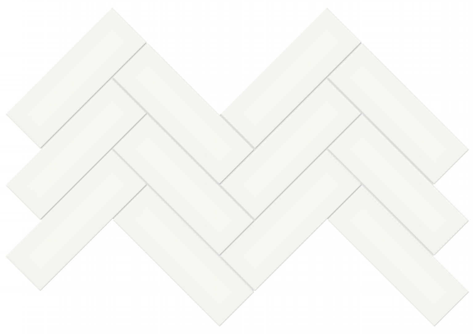 2x6 White Matte Herringbone Mosaic | Clon Digital Tile Catalog