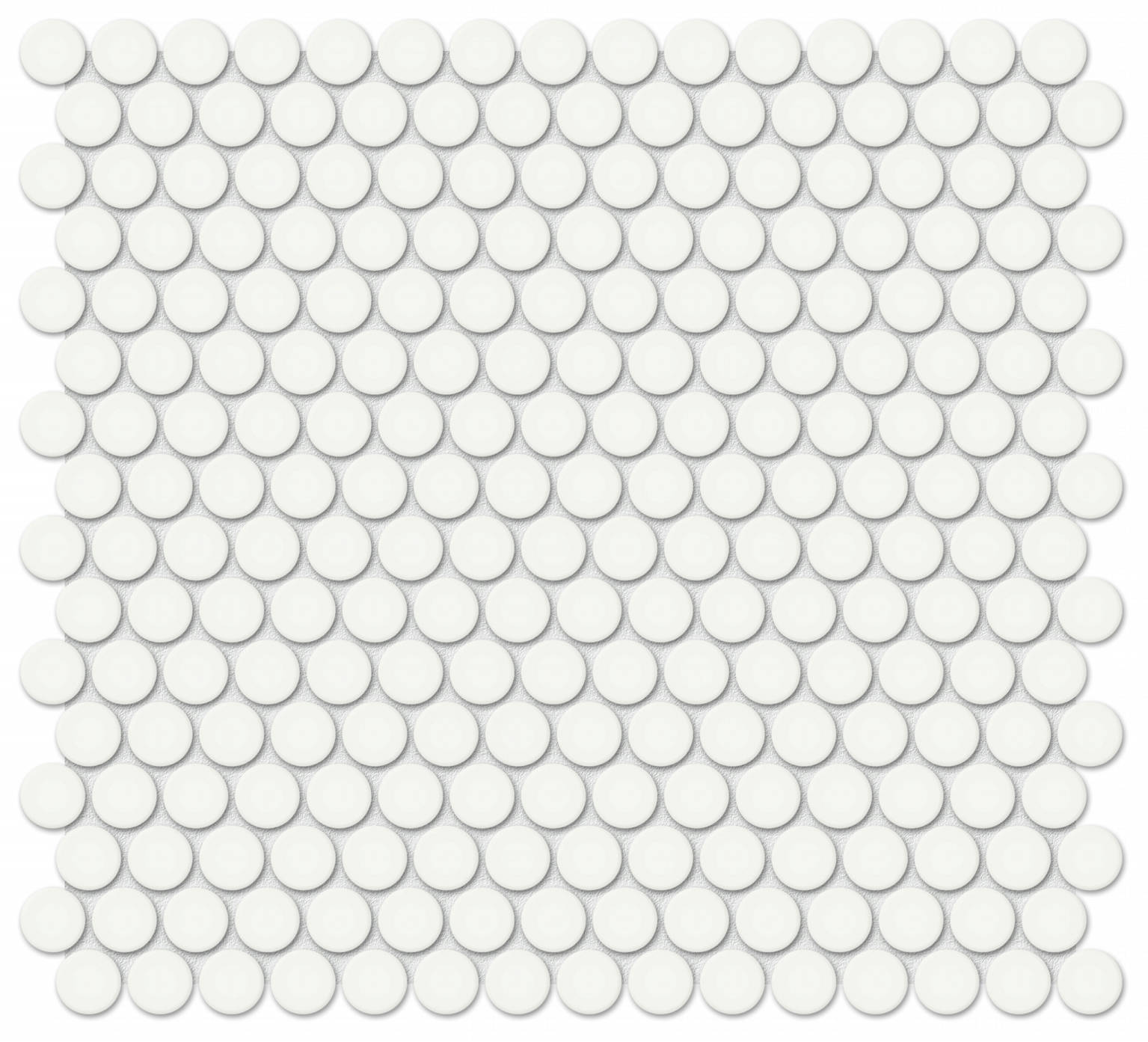 3/4" White Matte Penny Round Mosaic | Clon Digital Tile Catalog
