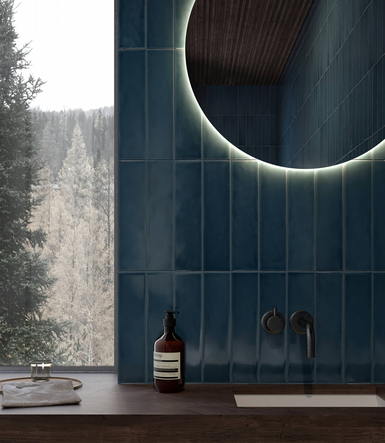 3x12W Azure Ink Glossy | Clon Digital Tile Catalog