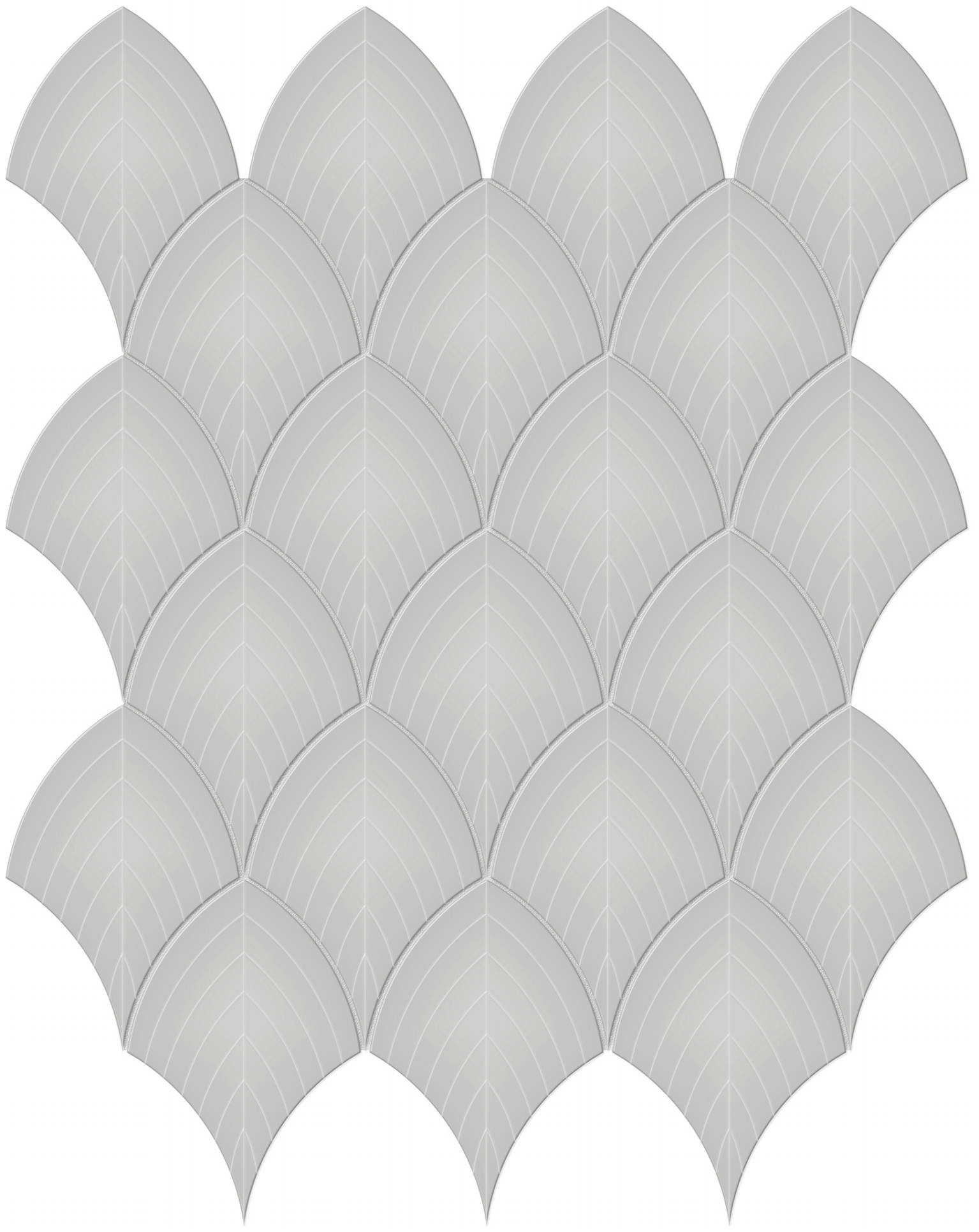 Loft Grey Glossy Scallop Mosaic | Clon Digital Tile Catalog