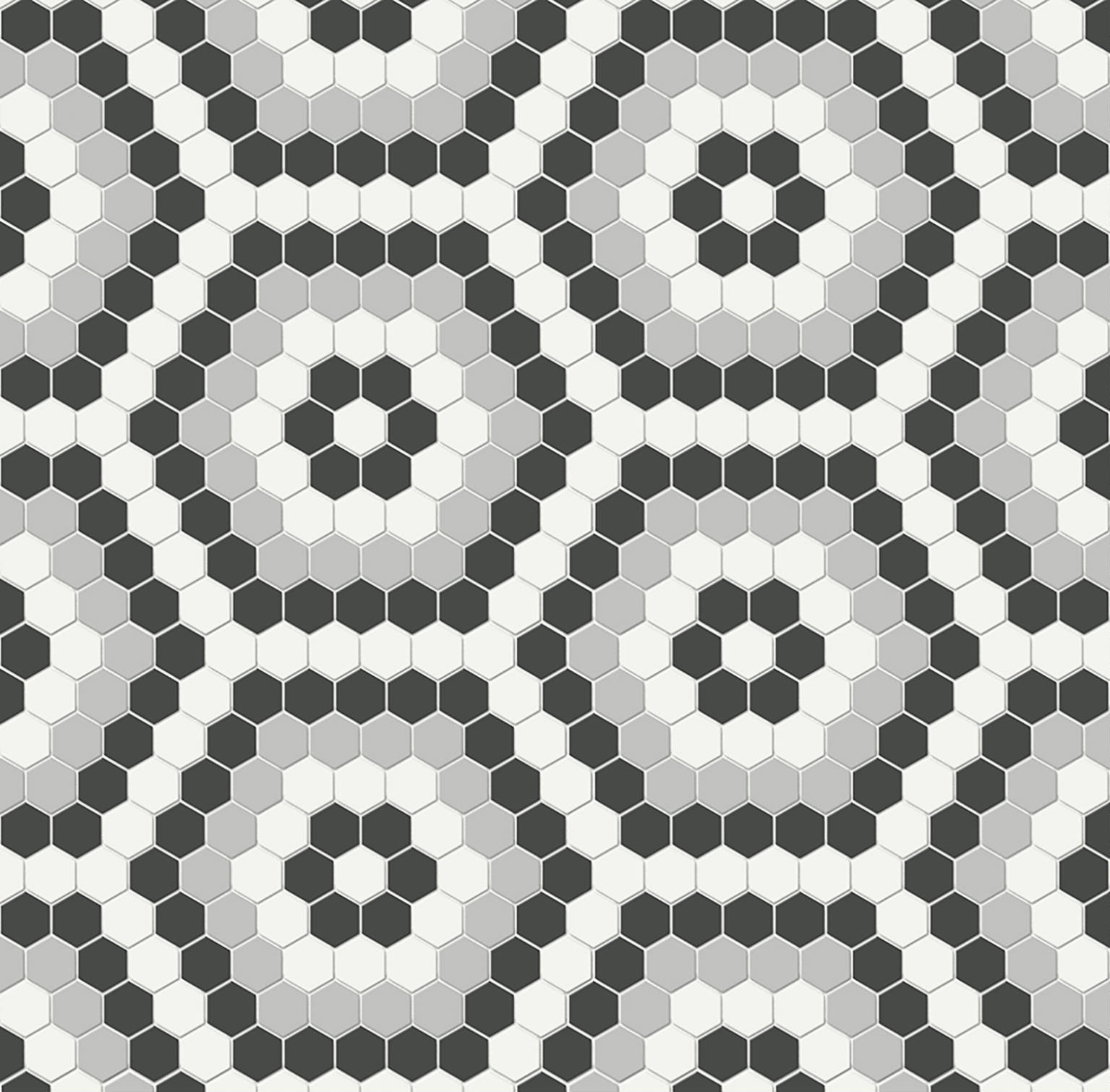Midnight Blend Matte Hexagon Pattern Mosaic | Clon Digital Tile Catalog