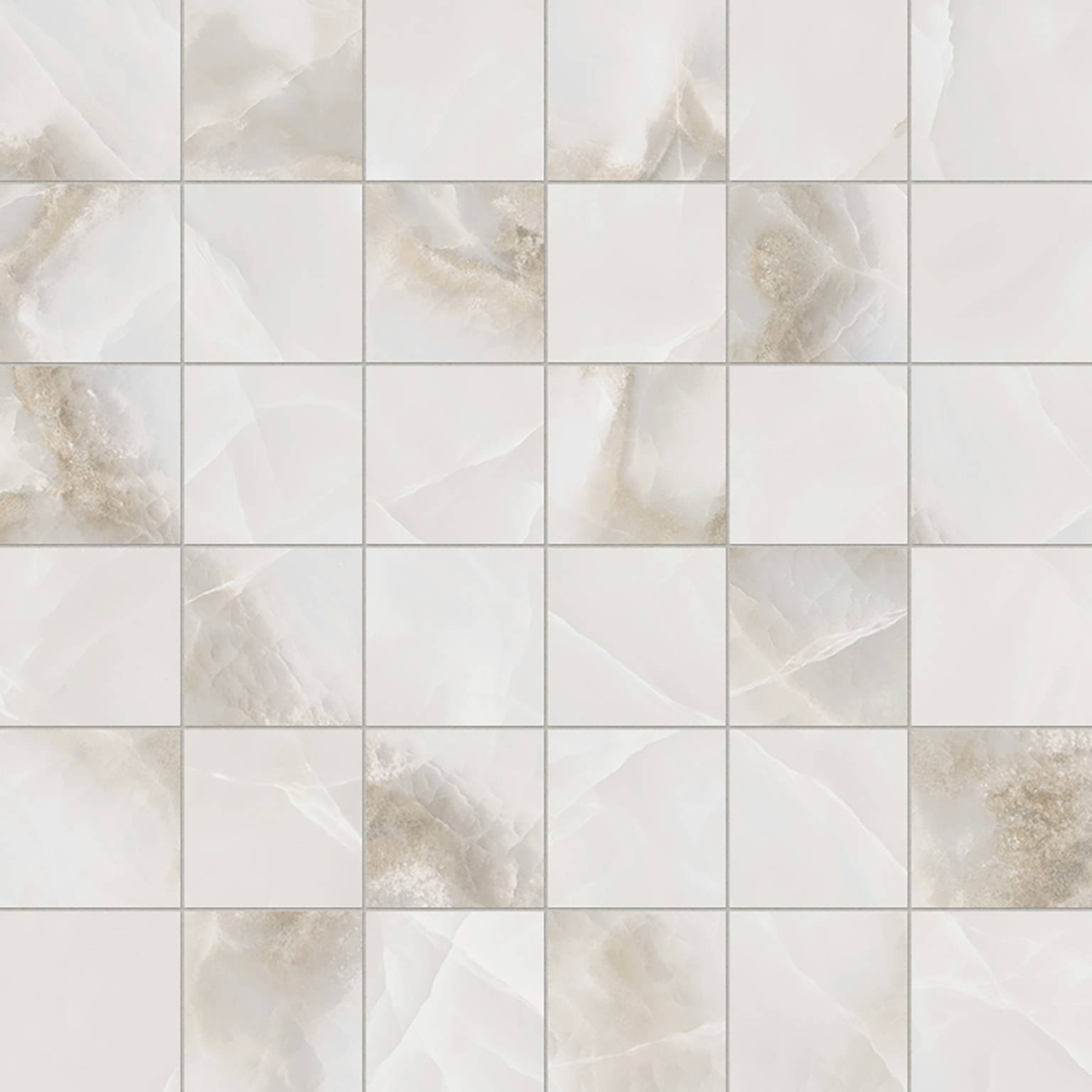 Rendezvous White Matte 2x2 Mosaic | Clon Digital Tile Catalog