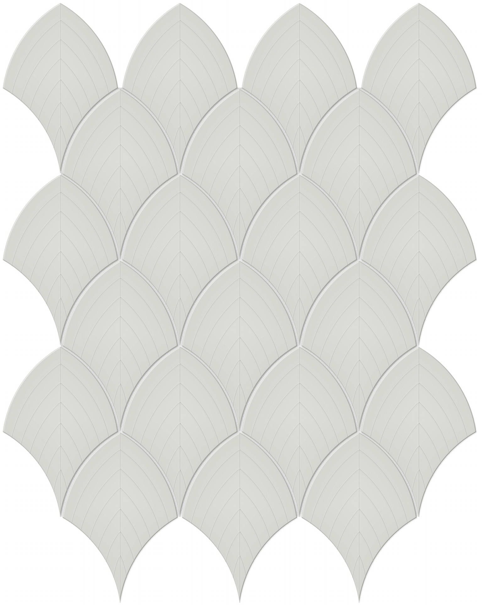 Warm Grey Glossy Scallop Mosaic | Clon Digital Tile Catalog