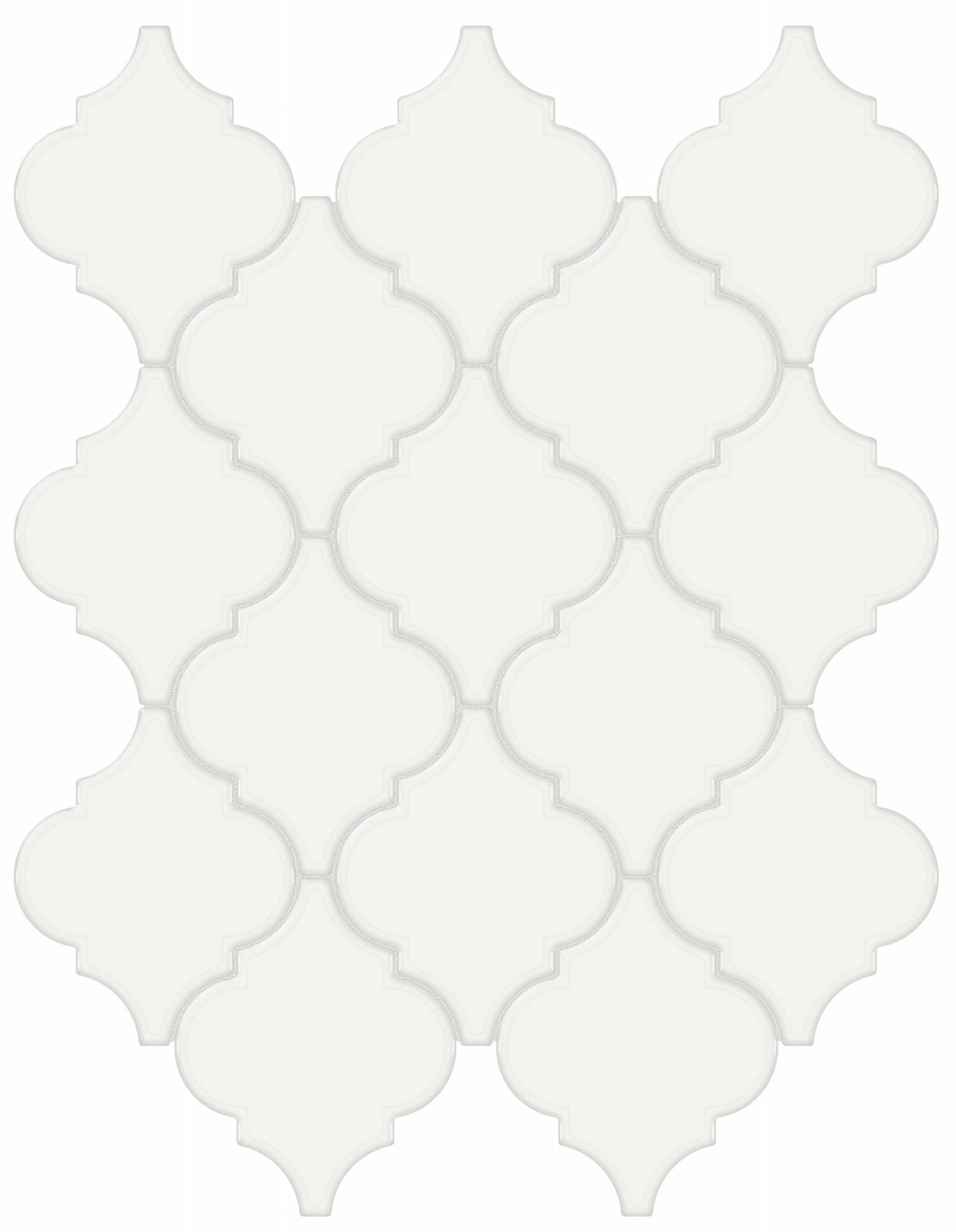 White Glossy Arabesque Mosaic | Clon Digital Tile Catalog