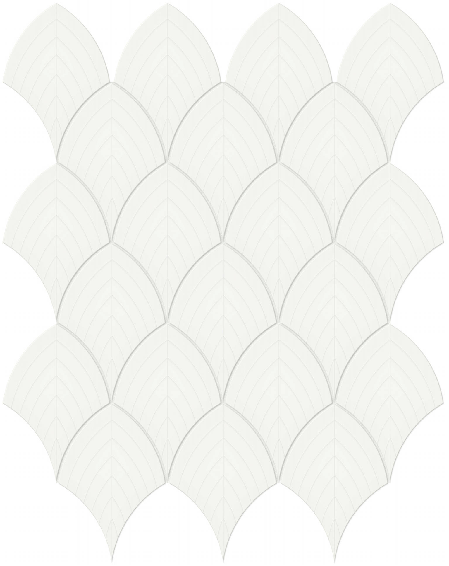 White Glossy Scallop Mosaic | Clon Digital Tile Catalog