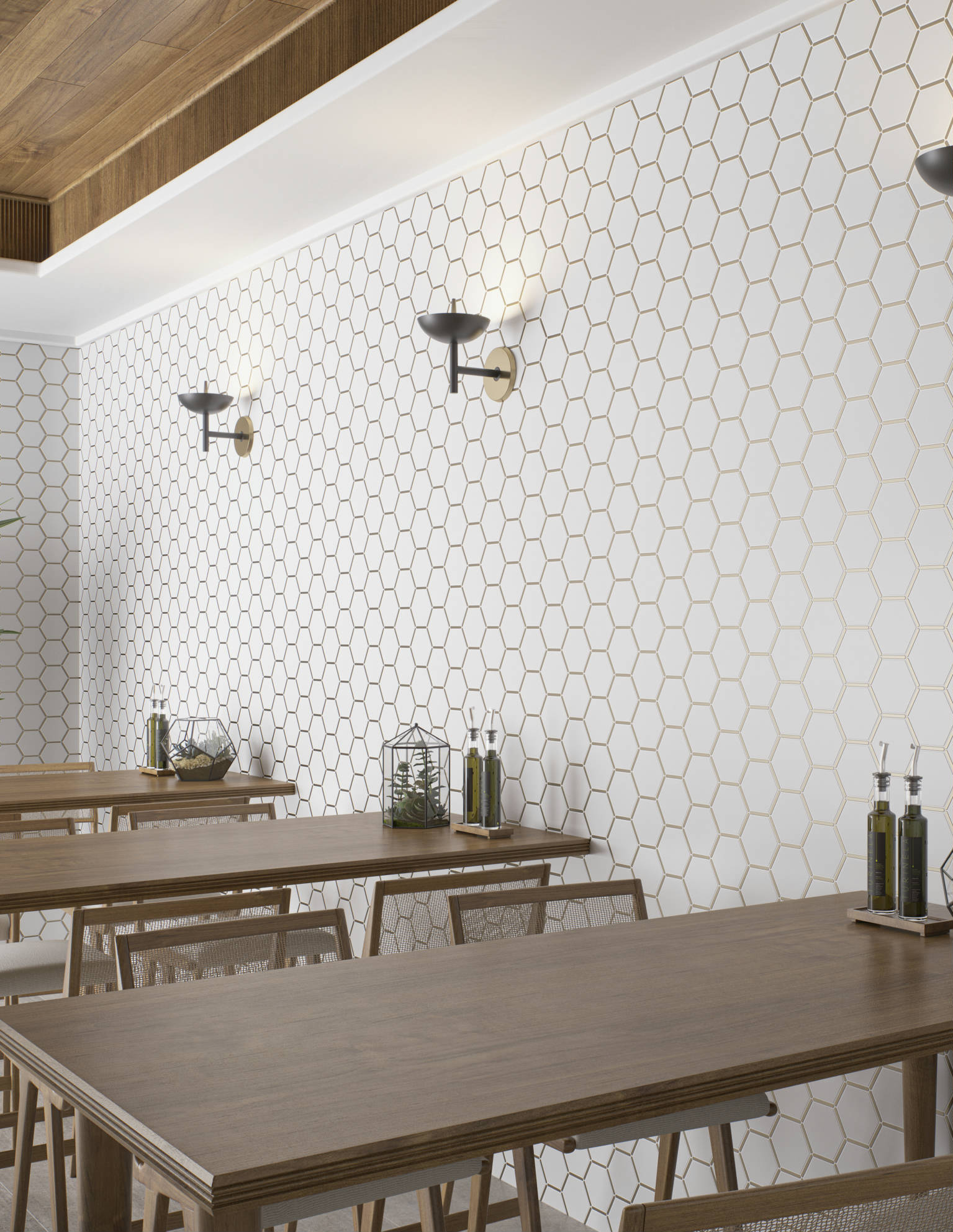 Gilded Hex Mosaic  | Clon Digital Tile Catalog