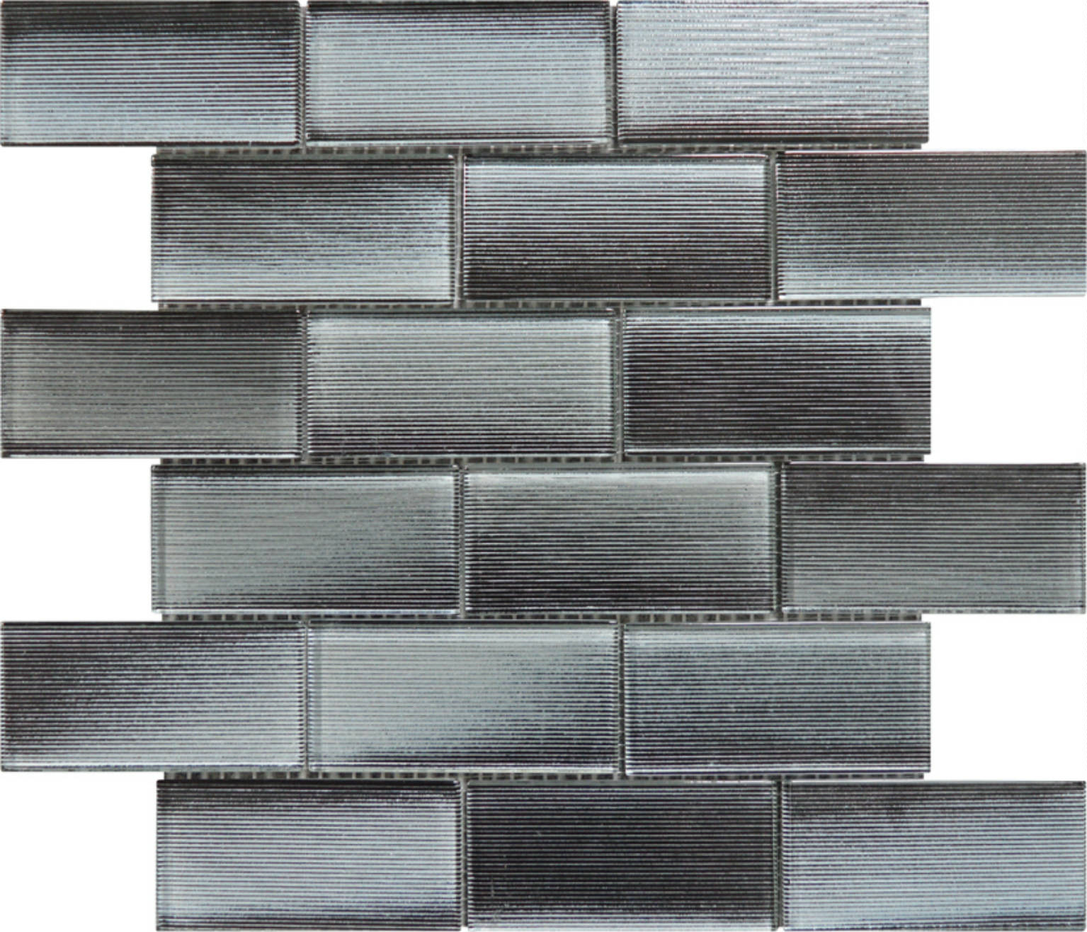 2"X4" Linear Dark Grey Glass Brick Pattern Mosaic | Clon Digital Tile Catalog