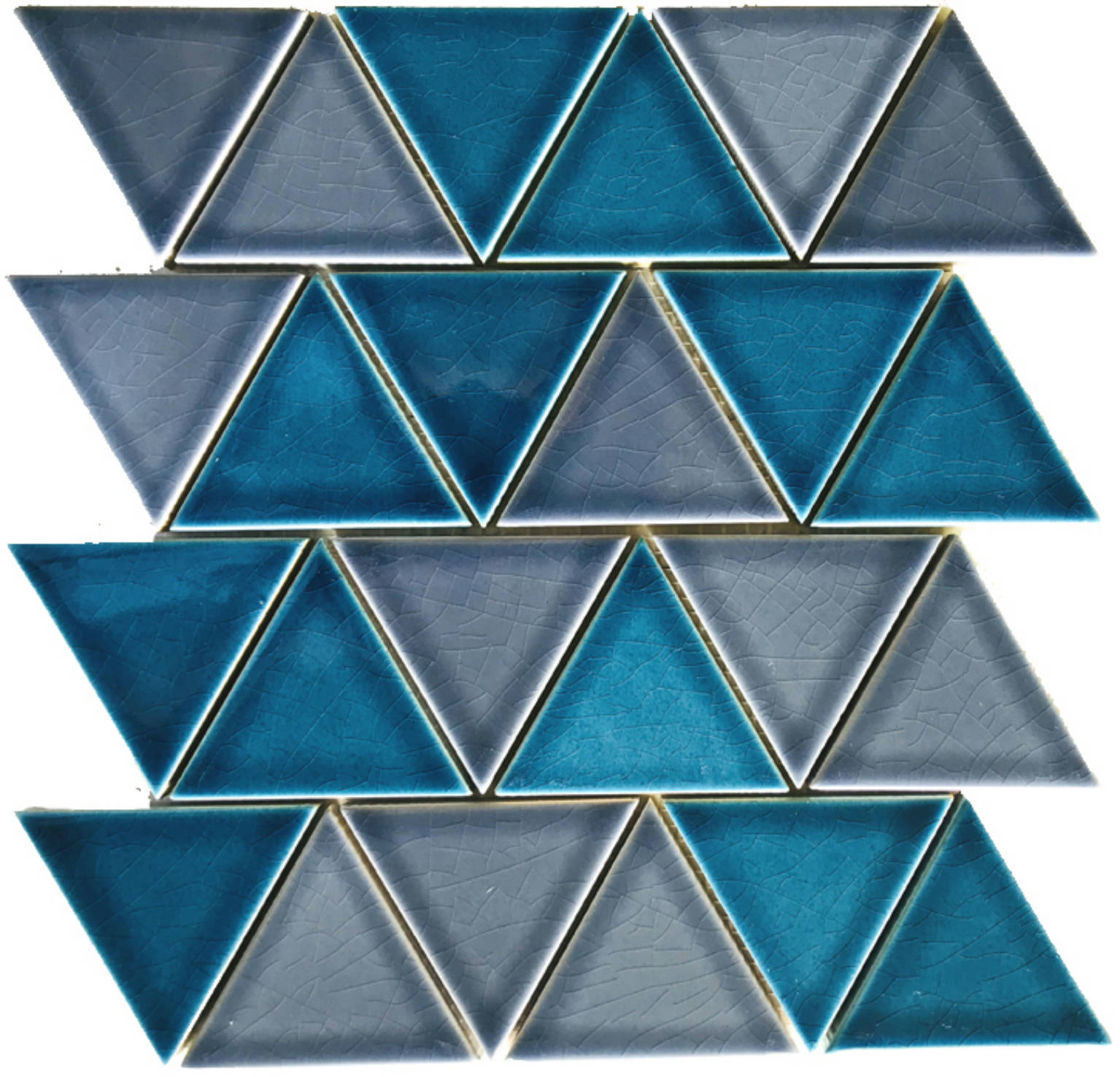 3" Triangular Glazed Ceramic Grey Blue Mosaic | Clon Digital Tile Catalog