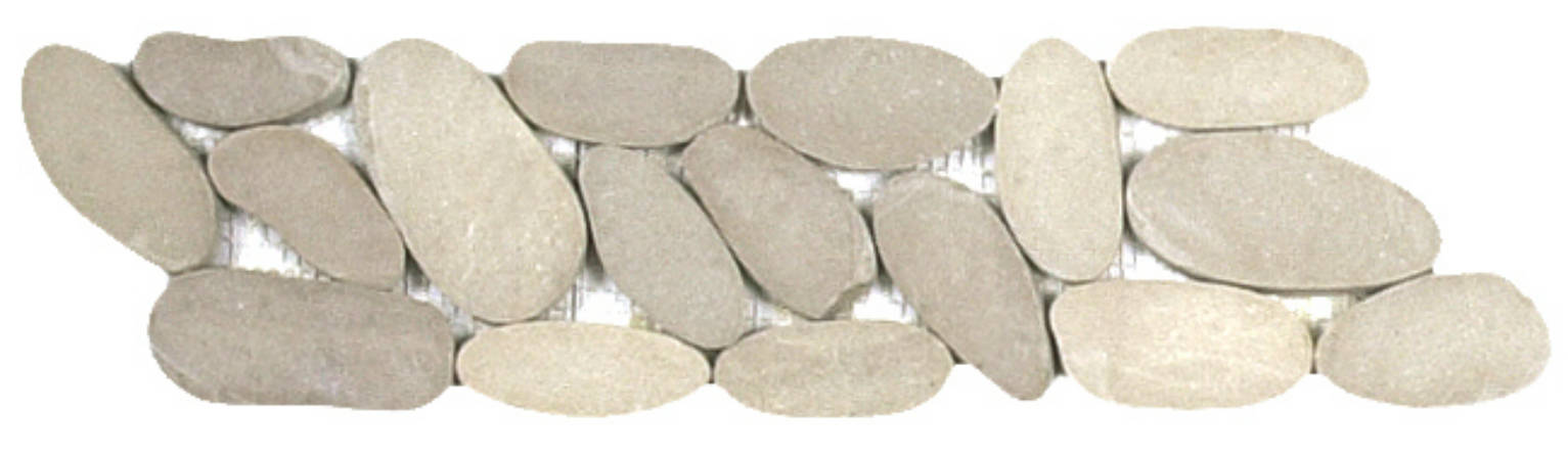 Beige Xl Sliced Matte Pebble Interlocking Border | Clon Digital Tile Catalog