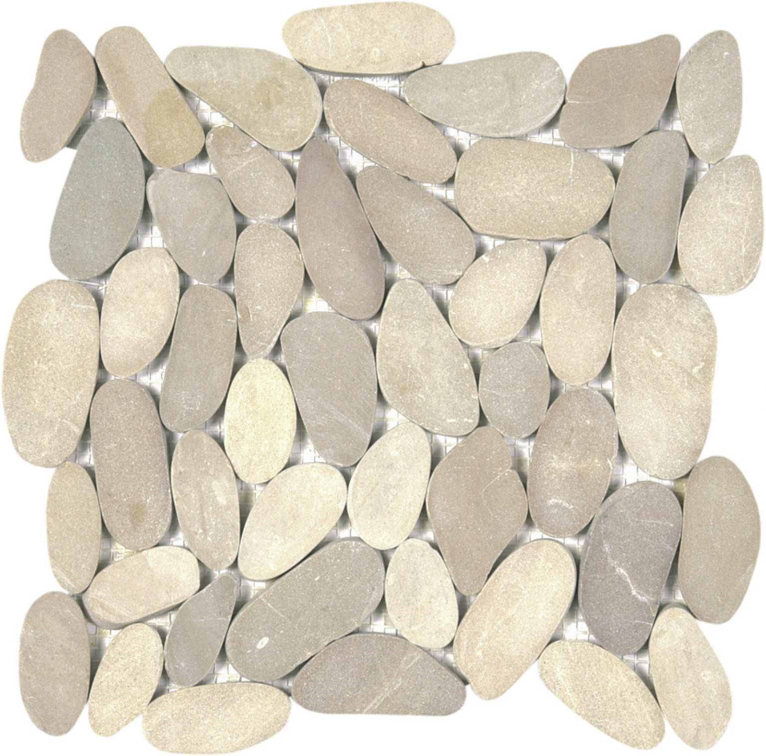 Beige Xl Sliced Matte Pebble Interlocking Mosaic | Clon Digital Tile Catalog