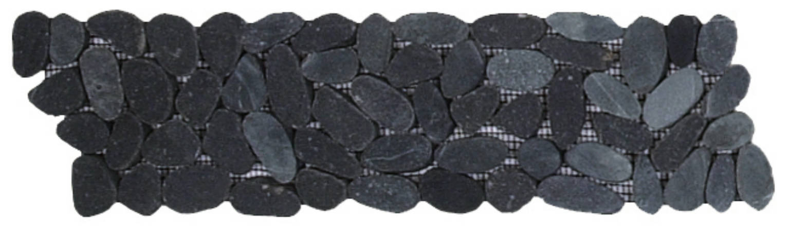 Black Sliced Matte Pebble Interlocking Border | Clon Digital Tile Catalog