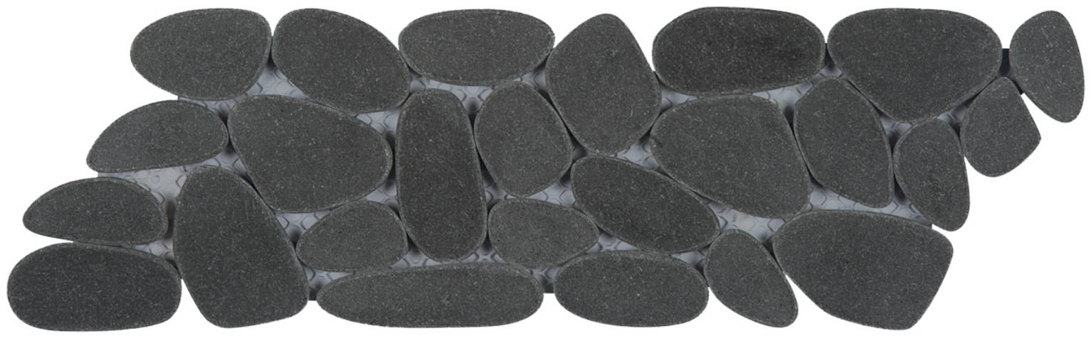 Black Sliced Reconstituted Pebble Interlocking Mosaic | Clon Digital Tile Catalog