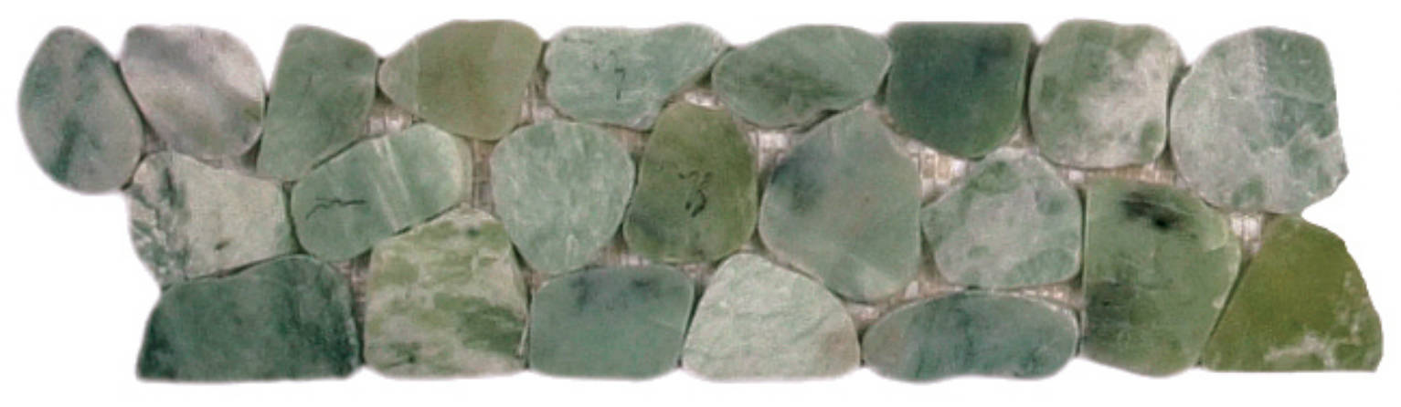 Crystal Green Semi-Precious Stone Mosaic Interlocking Border | Clon Digital Tile Catalog