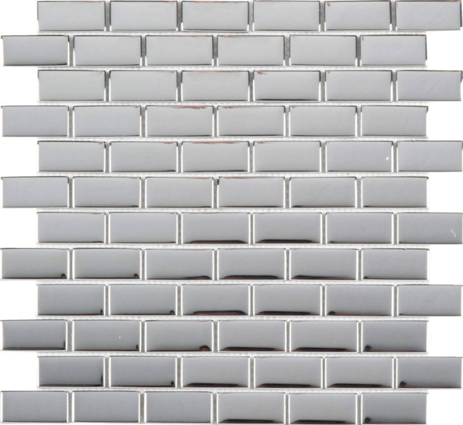 Glass Brick Chrome 1"X2" Mosaic | Clon Digital Tile Catalog