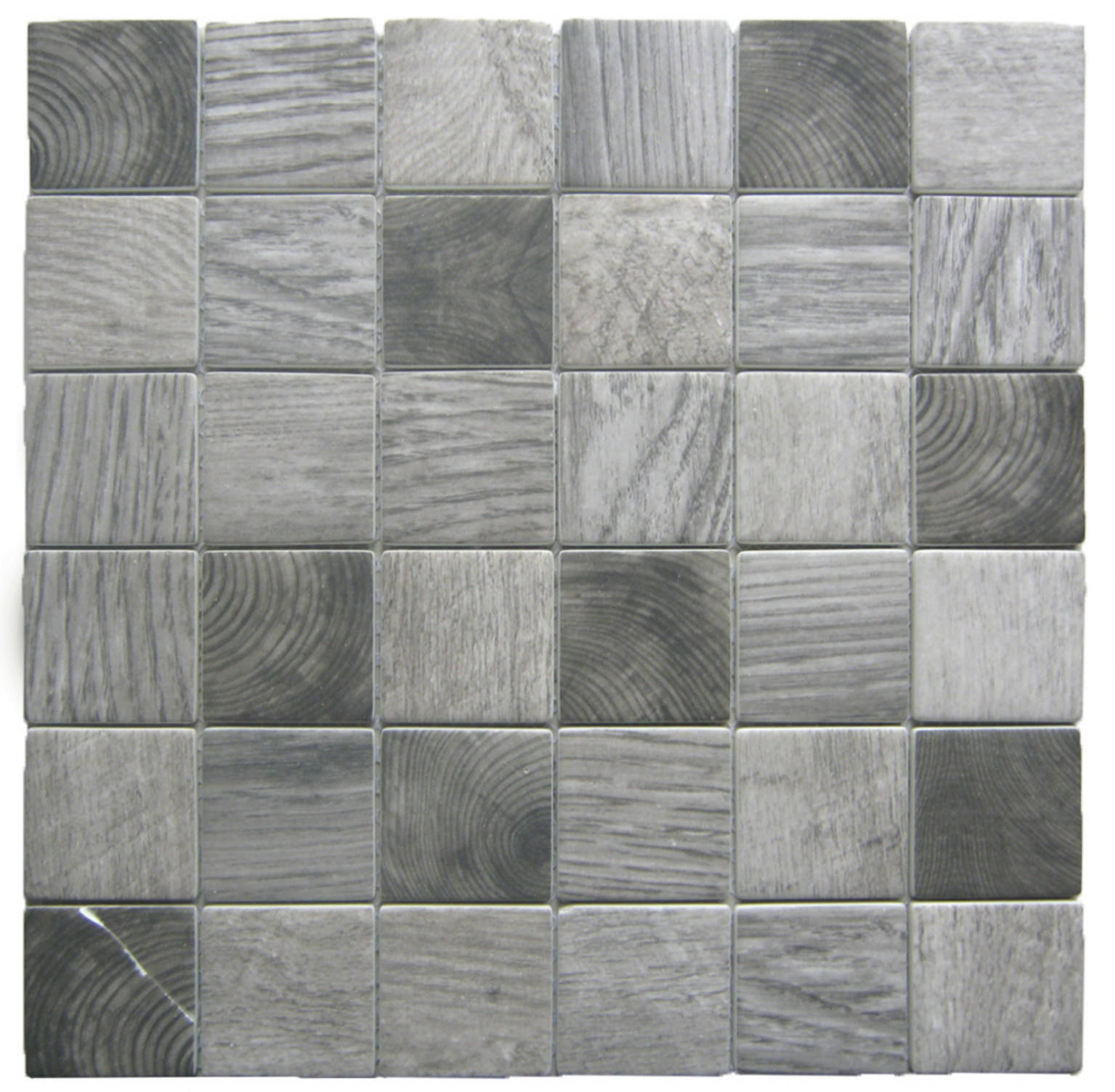 Grey Mix Recycled Glass Mix 2X2" Square Mosaic | Clon Digital Tile Catalog