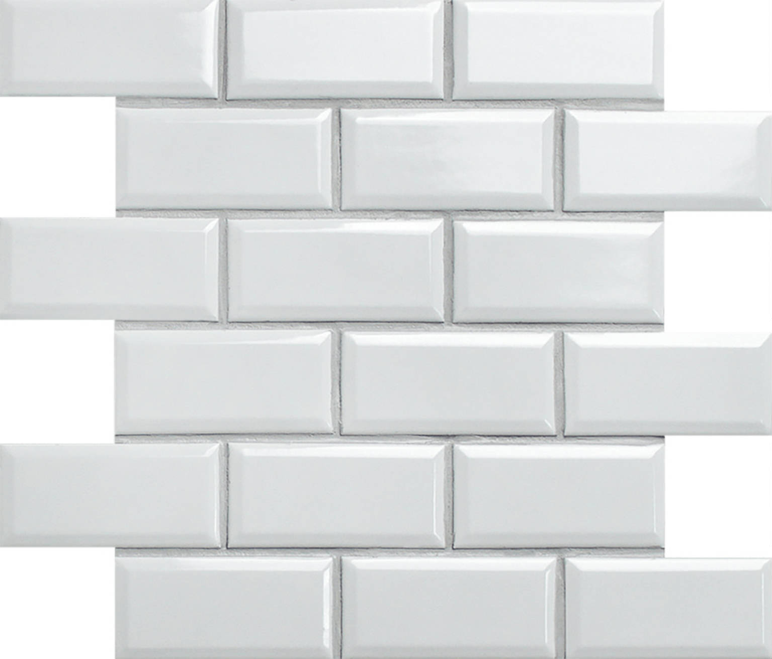 Mini Subway White Glazed Porcelain Interlocking Mosaic 2"X4" | Clon Digital Tile Catalog