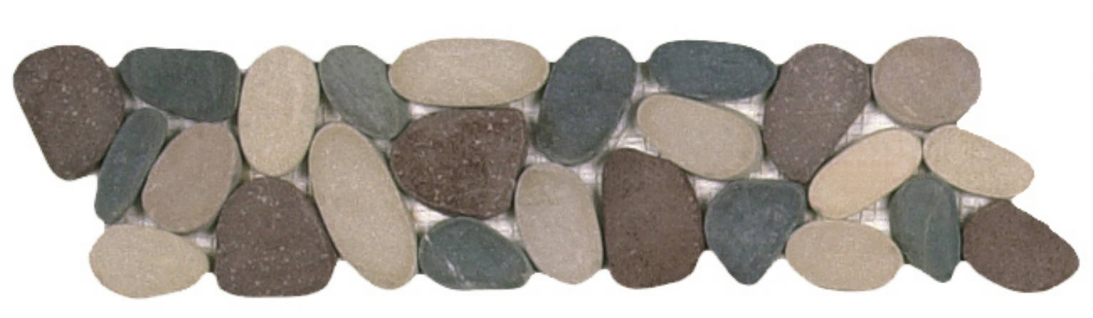 Mix Color Xl Sliced Matte Pebble Interlocking Border | Clon Digital Tile Catalog