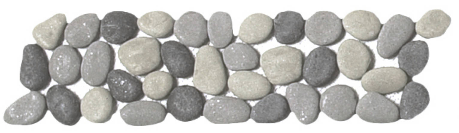 Mix Grey Reconstituted Pebble Interlocking Border | Clon Digital Tile Catalog