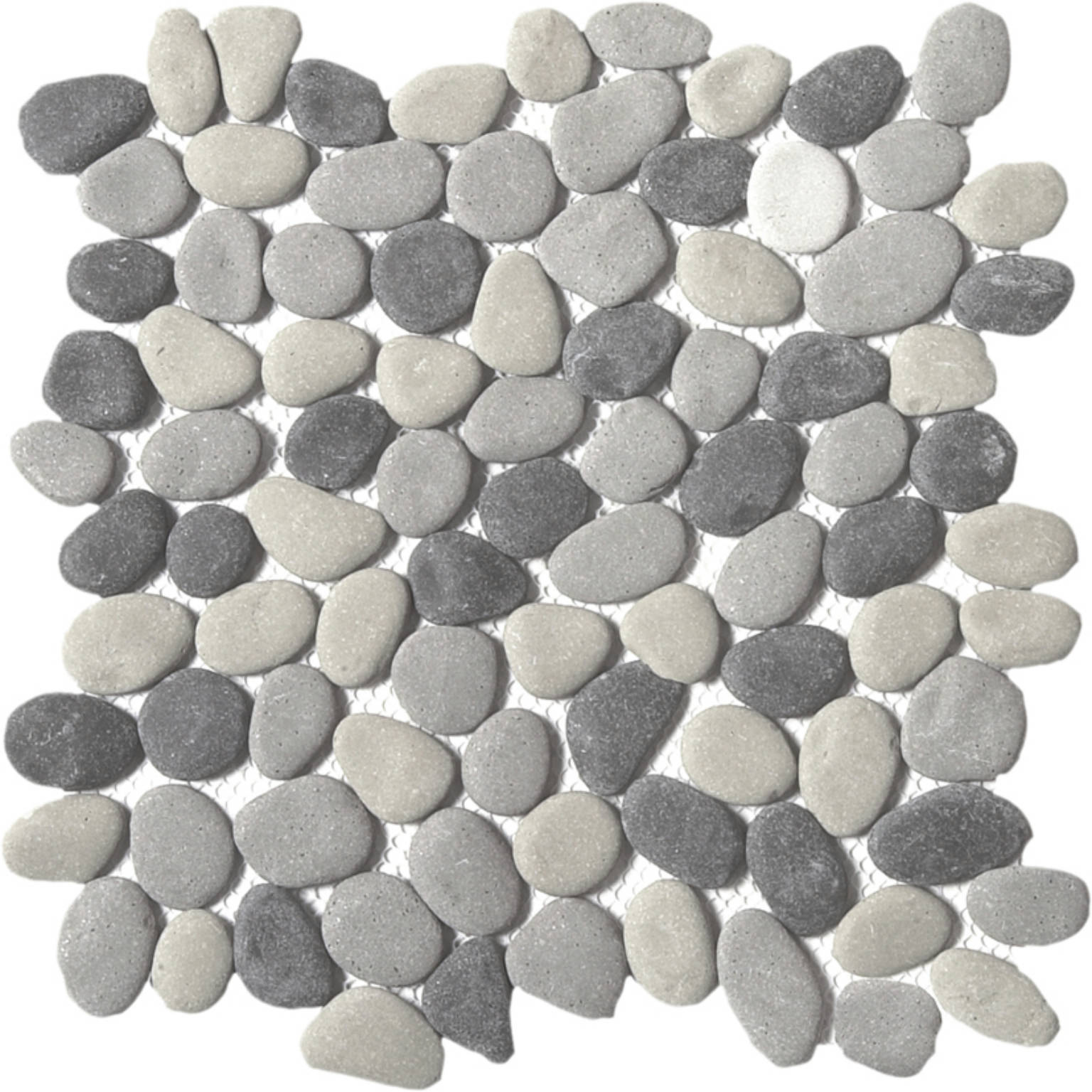 Mix Grey Reconstituted Pebble Interlocking Mosaic | Clon Digital Tile Catalog