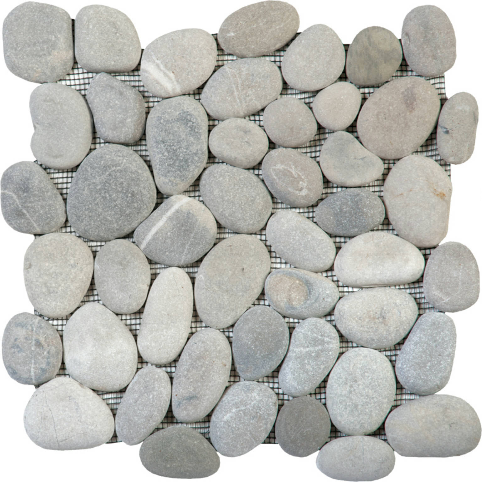 Mix Grey/Beige Rectified Matte Pebble Interlocking Mosaic | Clon Digital Tile Catalog