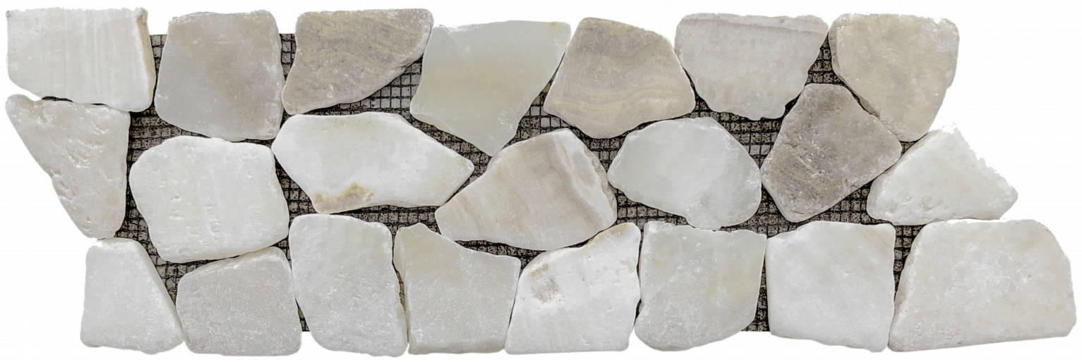 Onyx White Opus Mosaic Interlocking Border | Clon Digital Tile Catalog