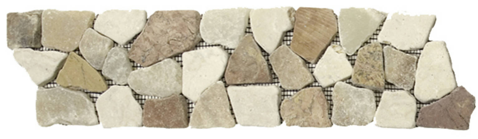 Onyx White/Red Opus Mosaic Interlocking Border | Clon Digital Tile Catalog