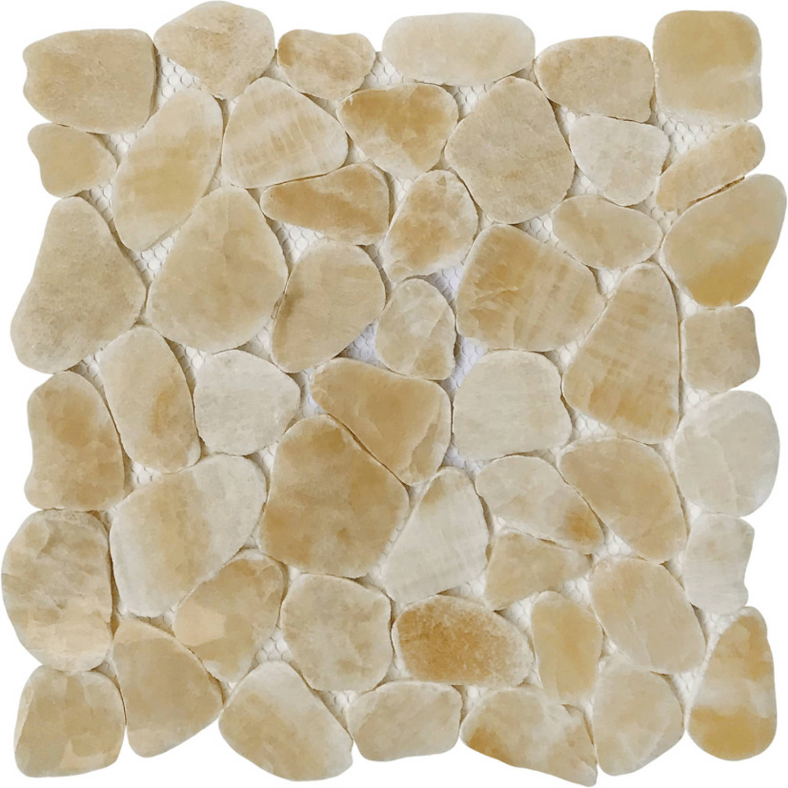 Sliced Onyx Crema Polished Mosaic | Clon Digital Tile Catalog