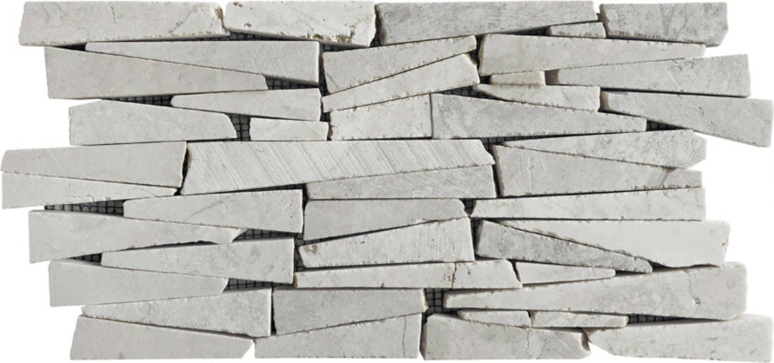 White Mix Marble Interlocking Mosaic | Clon Digital Tile Catalog