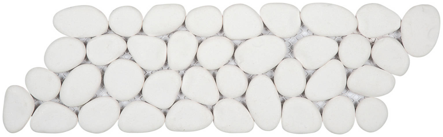 White Reconstituted Pebble Mosaic Interlocking Border | Clon Digital Tile Catalog