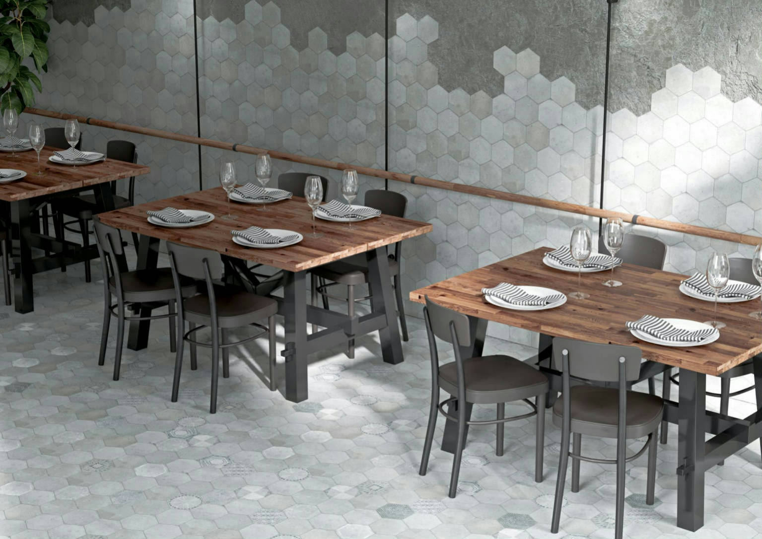 Alma 5.5X6.3” Grey Decor* Hexagon | Clon Digital Tile Catalog
