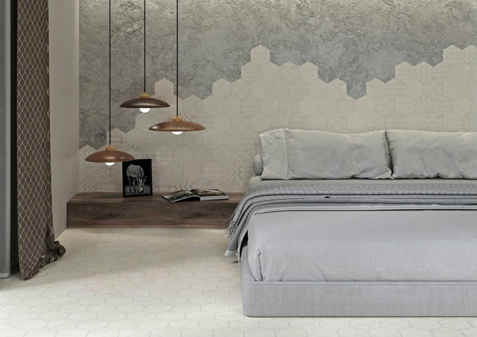 Form 5.5X6.3” White Decor Hexagon | Clon Digital Tile Catalog