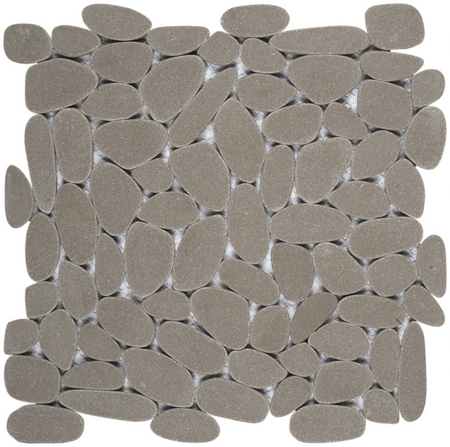 Light Grey Sliced Reconstituted Pebble Interlocking Mosaic | Clon Digital Tile Catalog