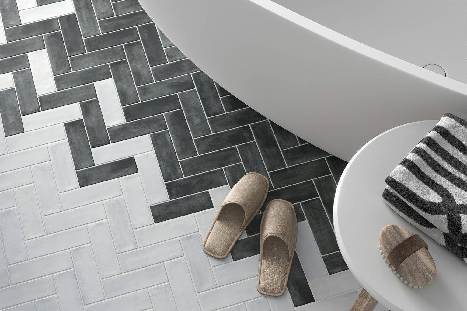 Lisbon 2X6 Pearl and Graphite | Clon Digital Tile Catalog
