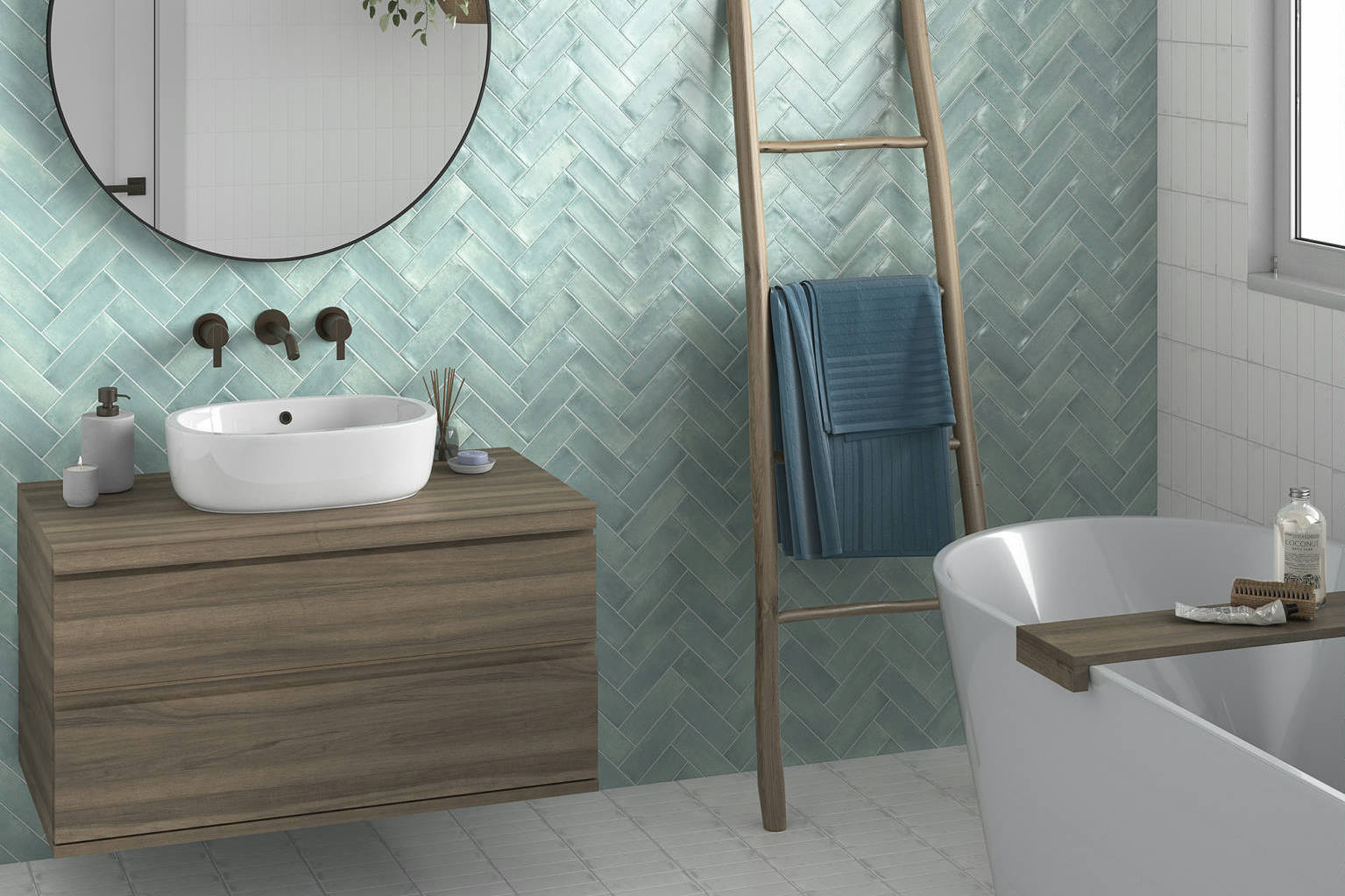 Lisbon 2X6 White and Sky | Clon Digital Tile Catalog