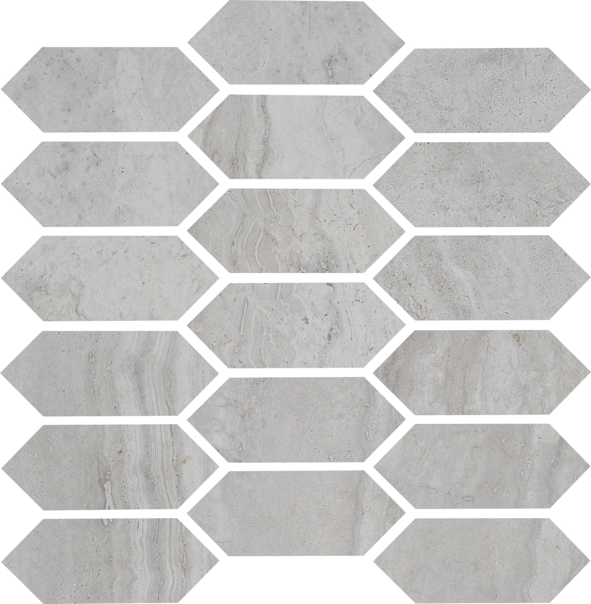 Spirit Silver Picket Mosaic | Clon Digital Tile Catalog
