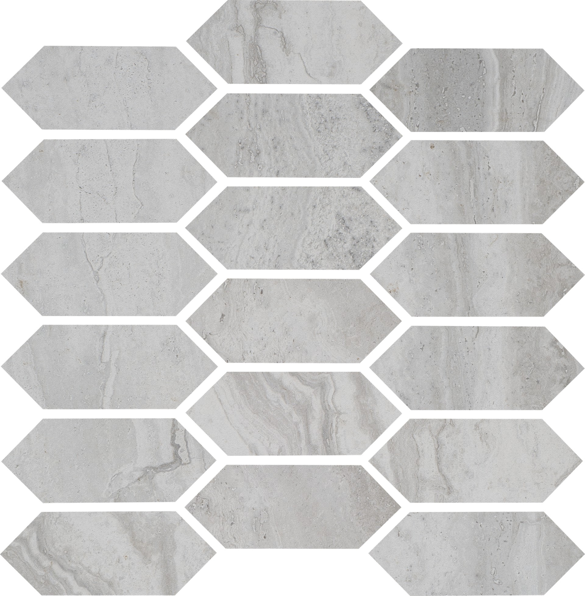Spirit Silver Picket Mosaic | Clon Digital Tile Catalog